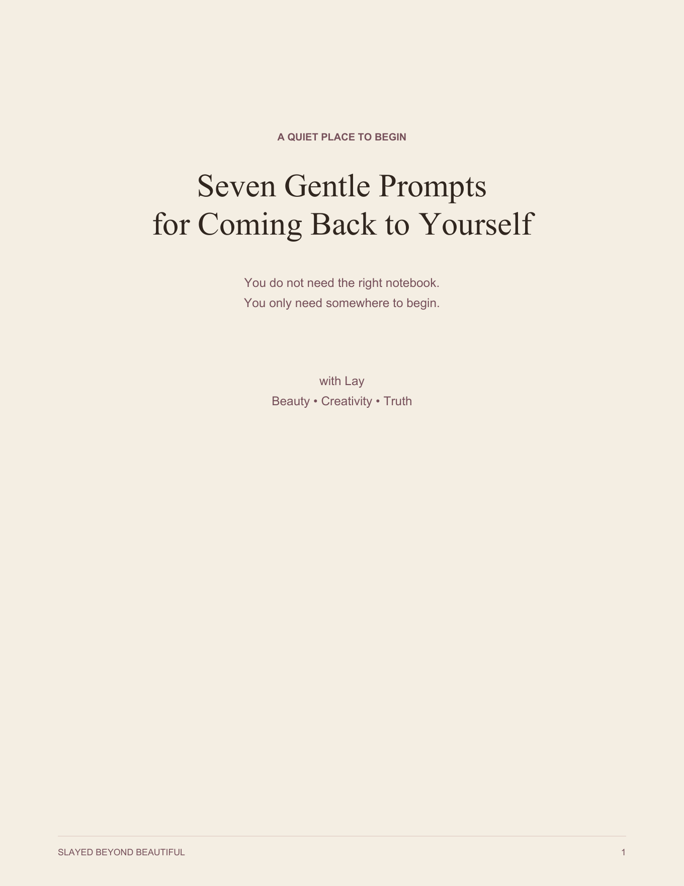 A Quiet Place to Begin — Seven Gentle Prompts for Coming Back to Yourself