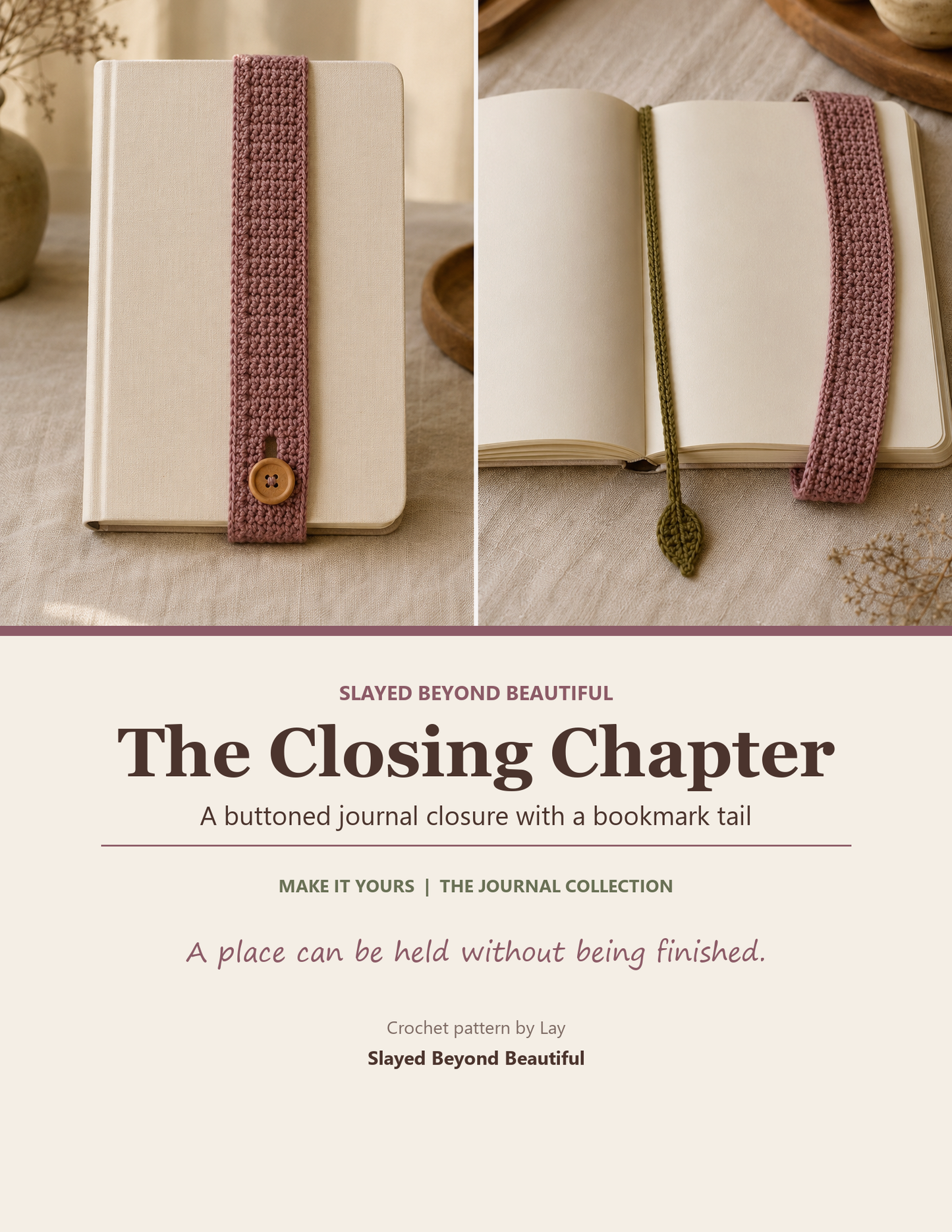 The Closing Chapter — A Buttoned Journal Closure with Bookmark Tail