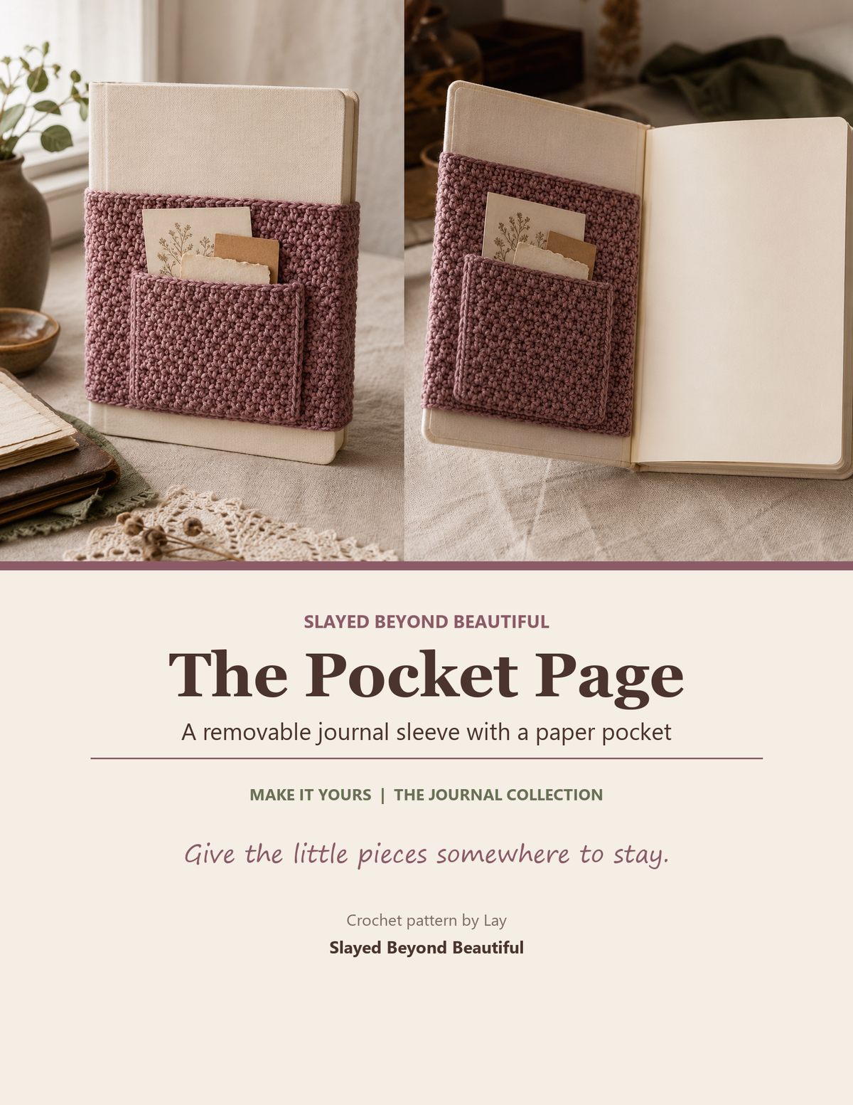 The Pocket Page — A Removable Journal Sleeve with Paper Pocket
