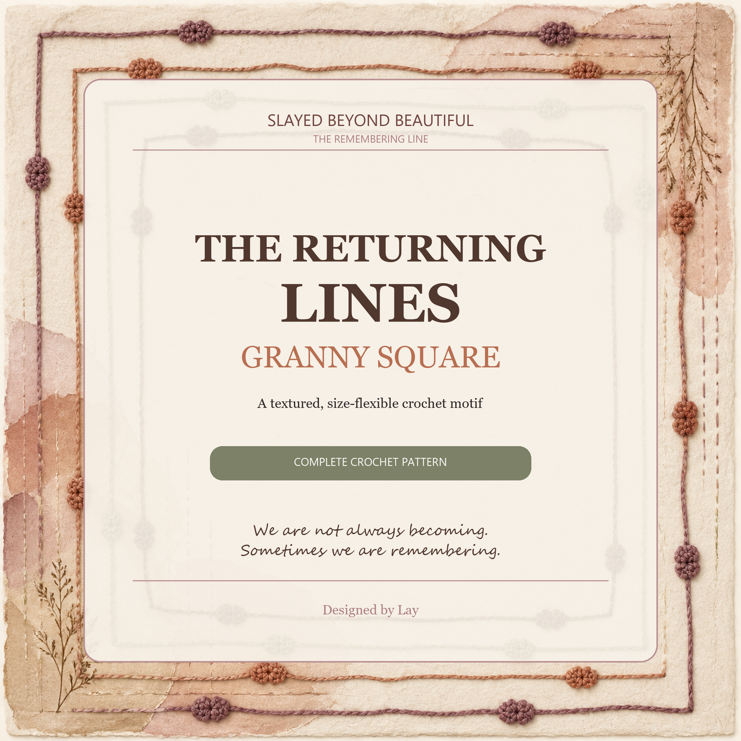 The Returning Lines Granny Square - Textured, Size-Flexible Crochet Pattern