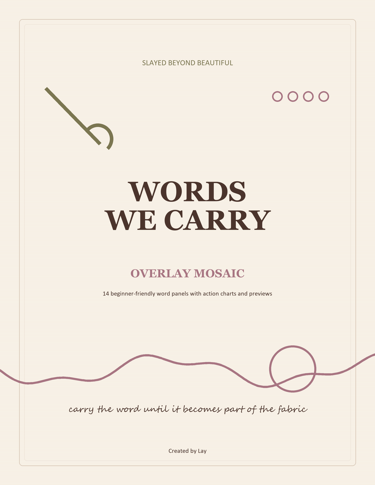 Words We Carry — 14 Beginner Right-Side-Only Overlay Mosaic Crochet Word Panels