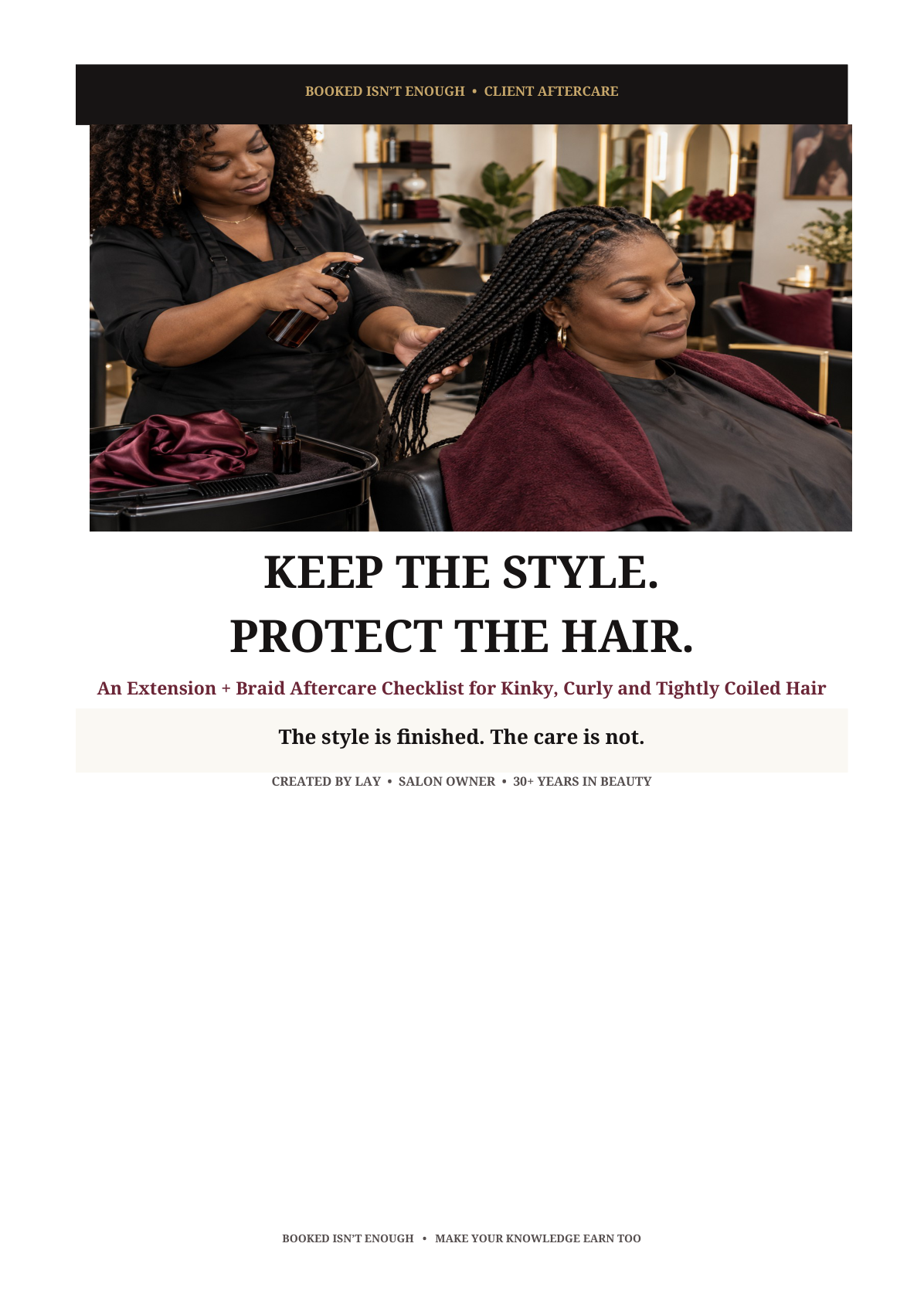 Included PDF cover: Keep the Style, Protect the Hair