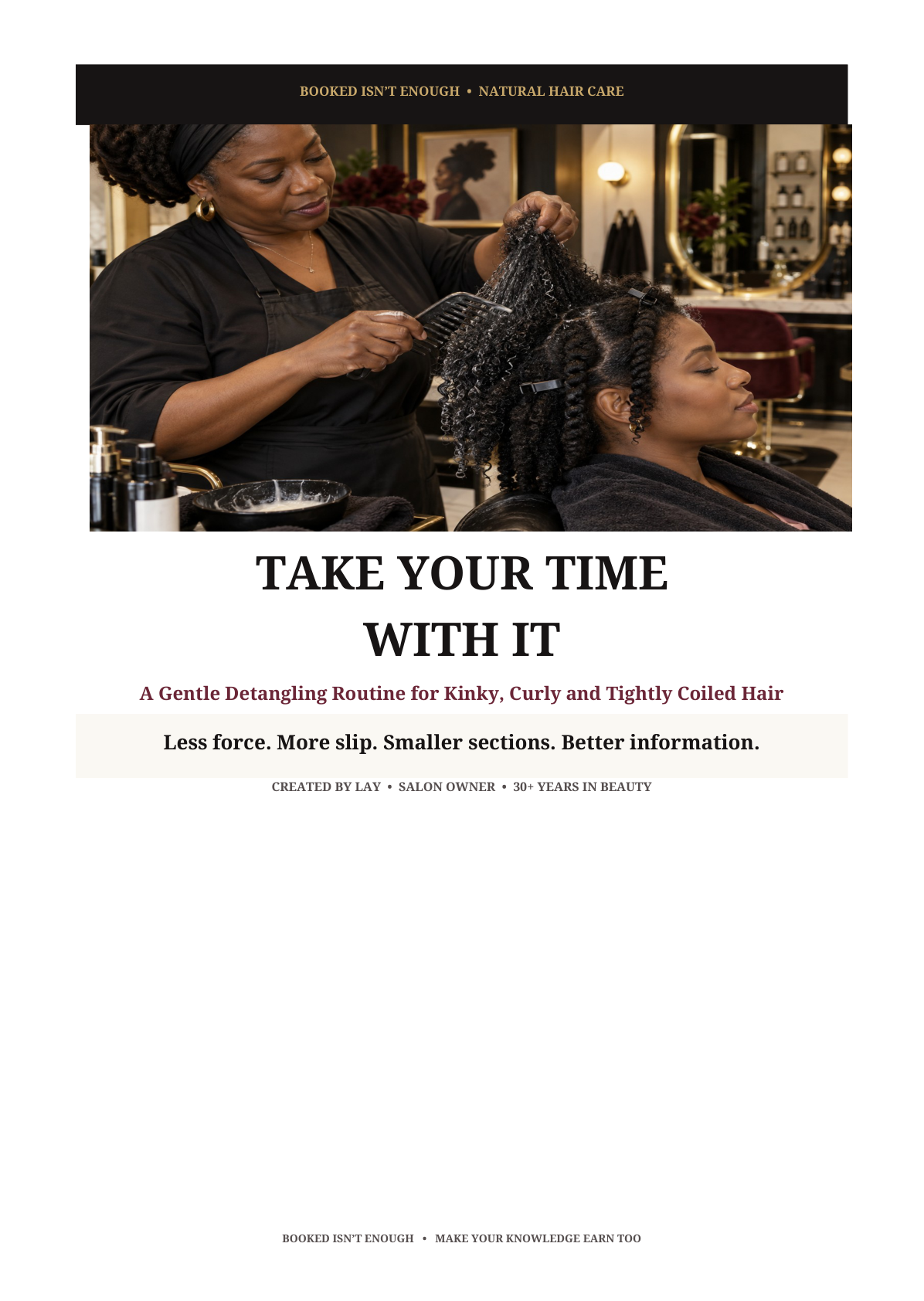 Included PDF cover: Take Your Time With It