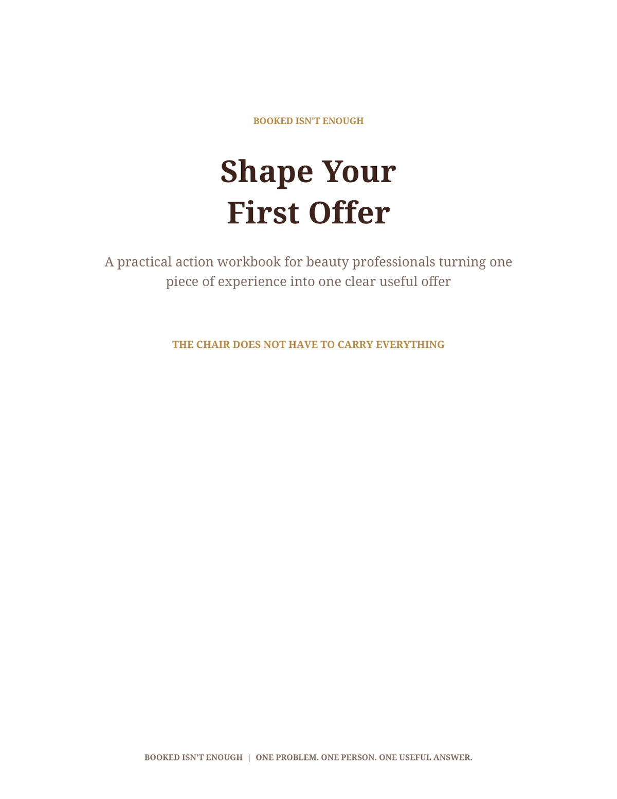 Included PDF cover: Shape Your First Offer