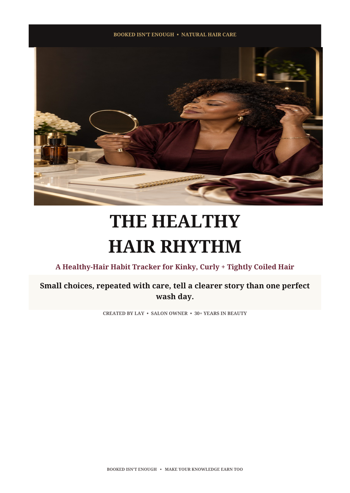 Included PDF cover: The Healthy Hair Rhythm
