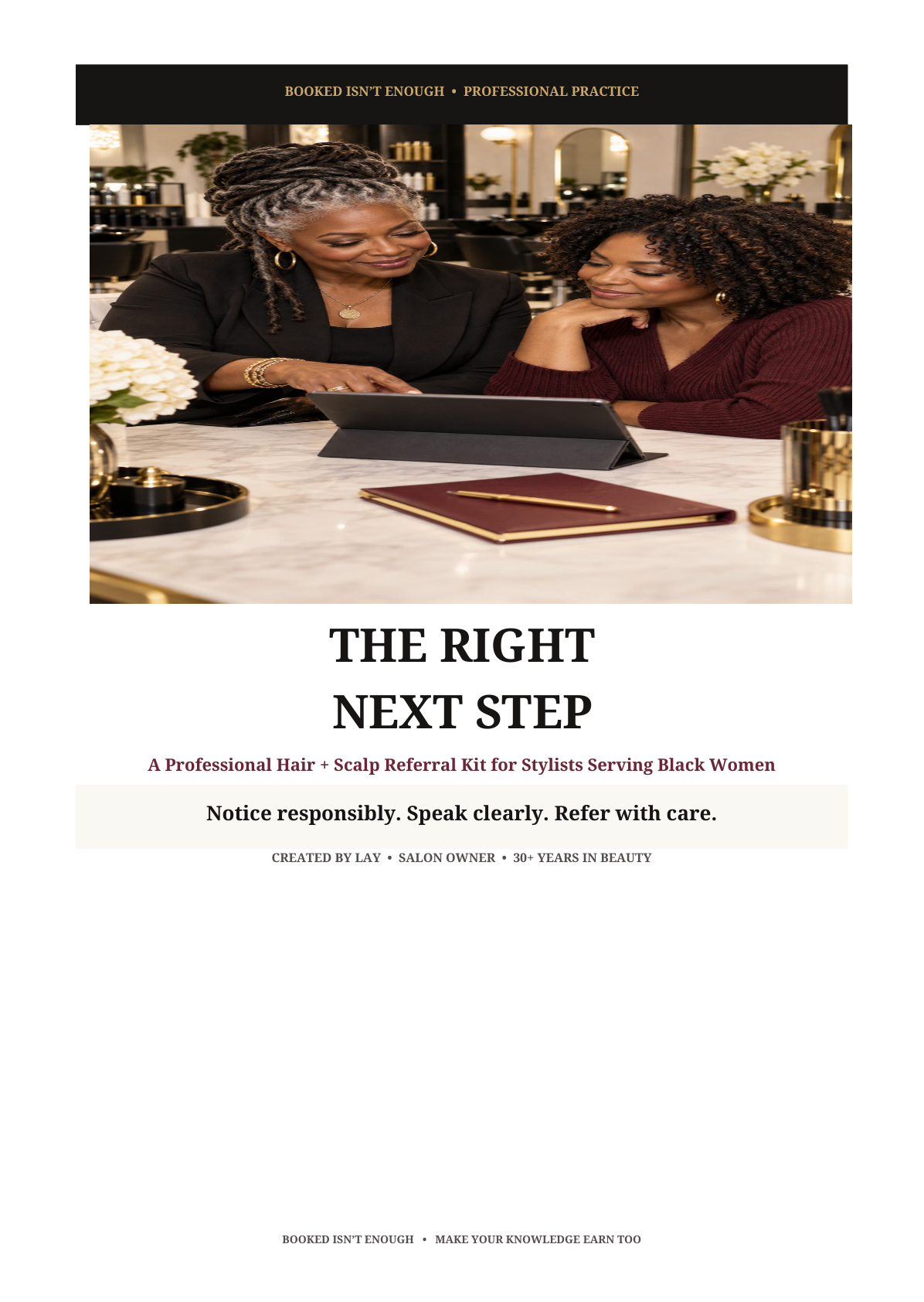 Included PDF cover: The Right Next Step