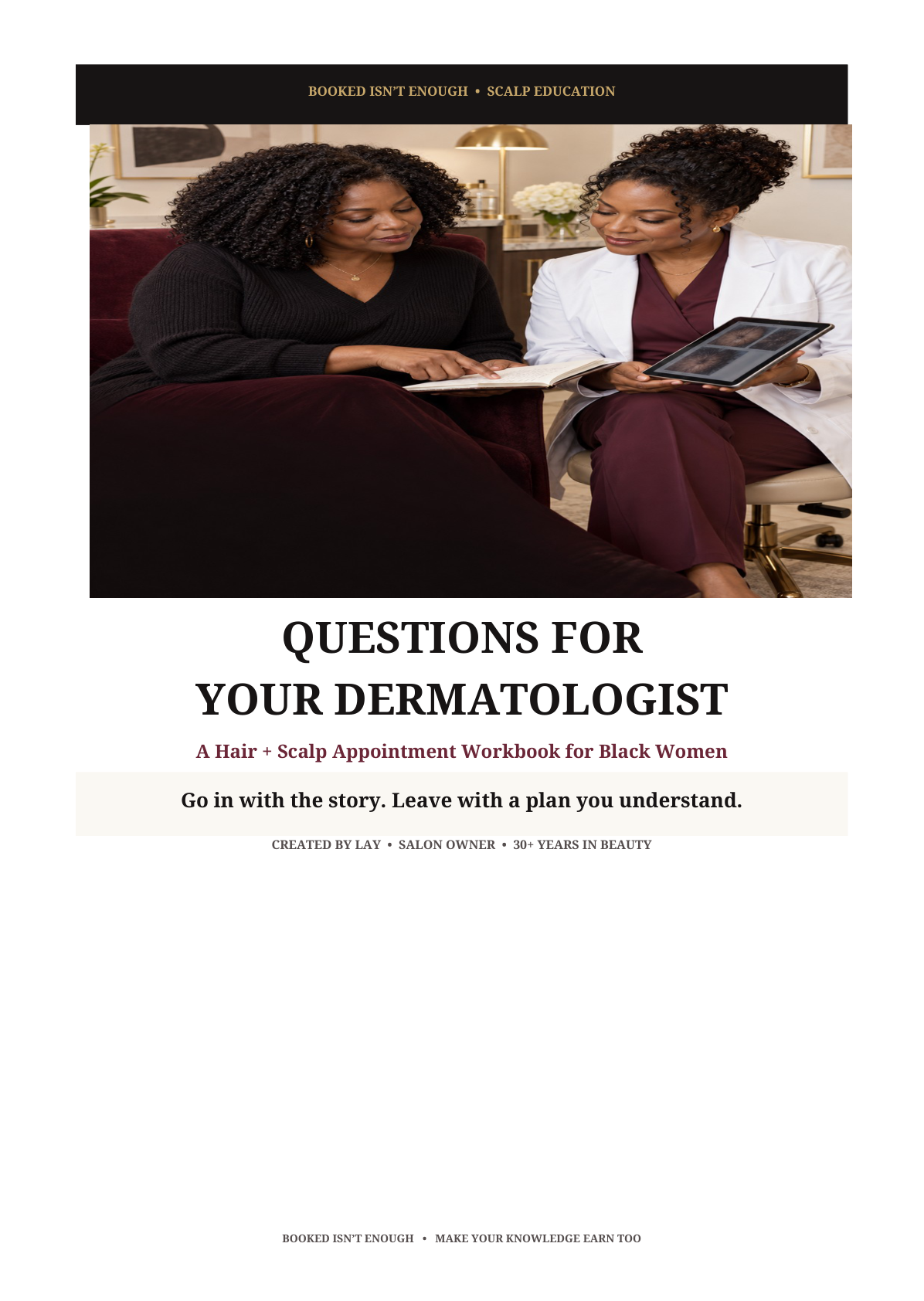 Included PDF cover: Questions for Your Dermatologist