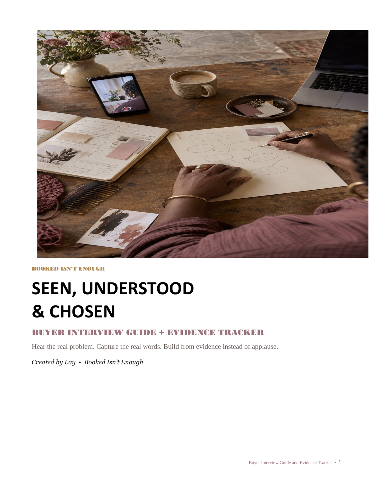Included PDF cover: Buyer Interview Guide