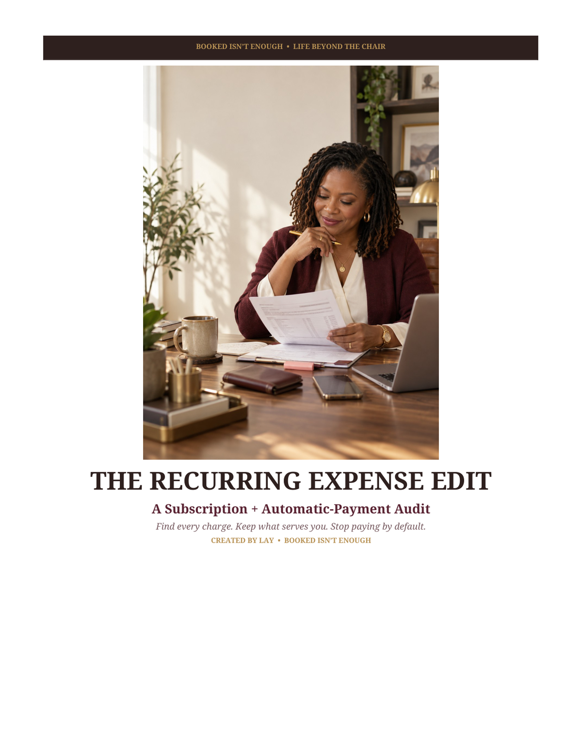 Included PDF cover: The Recurring Expense Edit