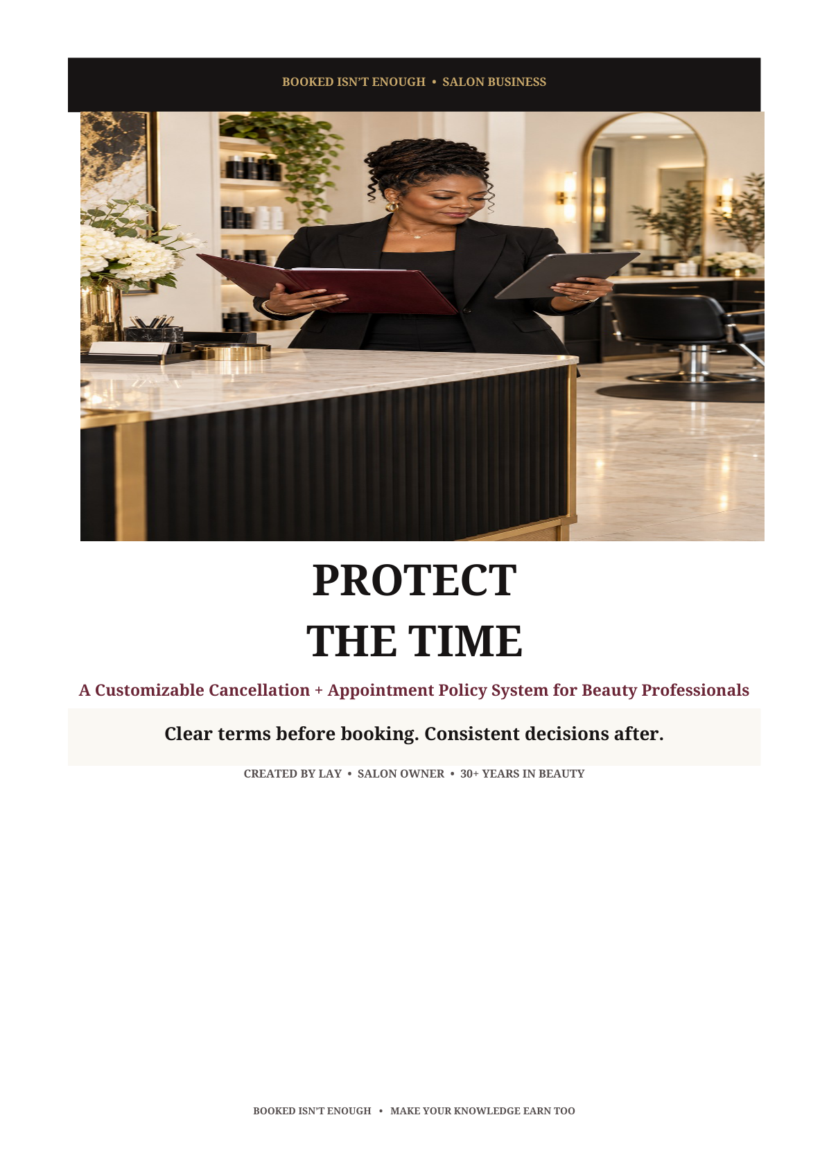 Included PDF cover: Protect the Time