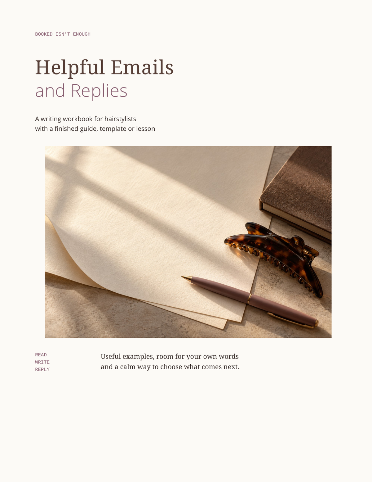 Included PDF cover: Helpful Emails and Replies