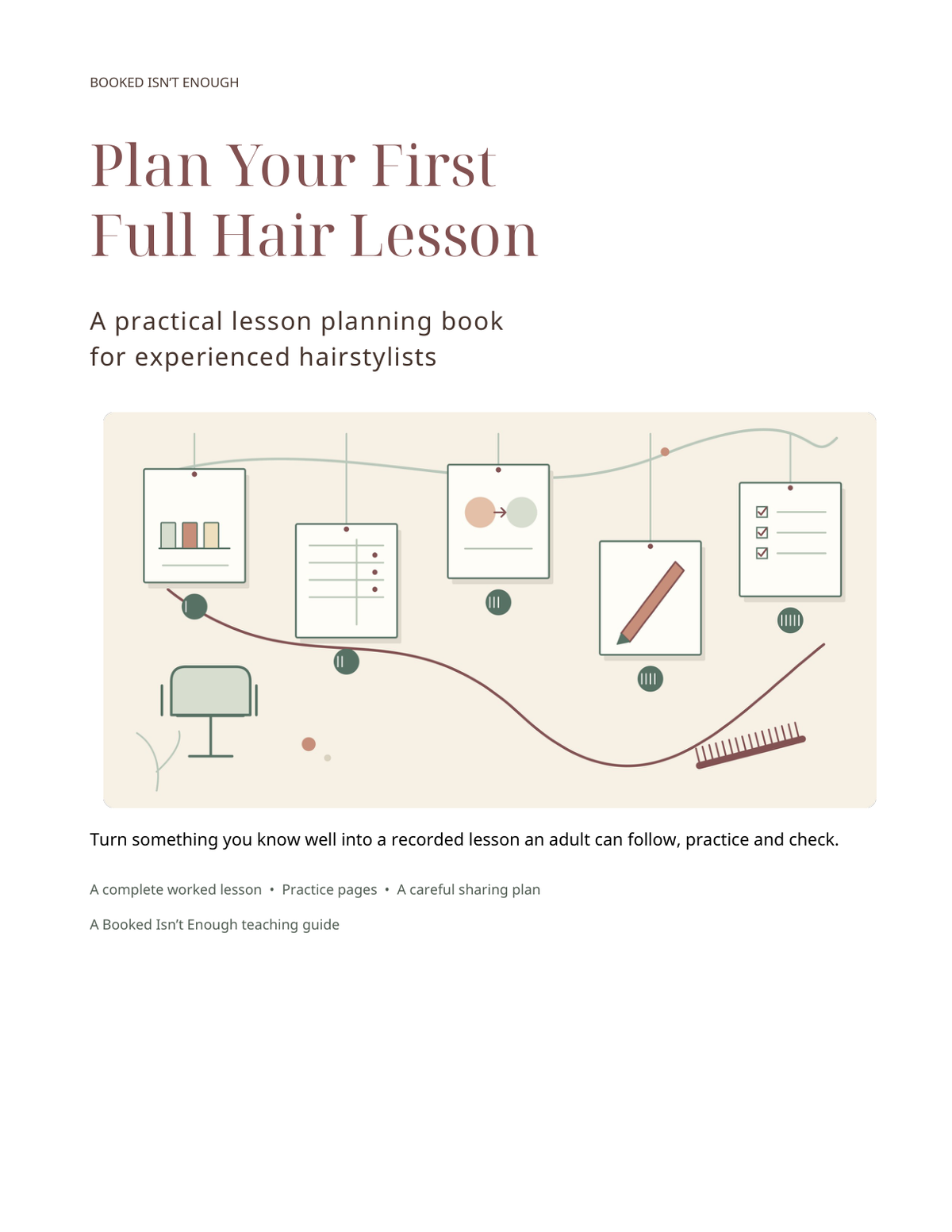 Included PDF cover: Plan Your First Full Hair Lesson