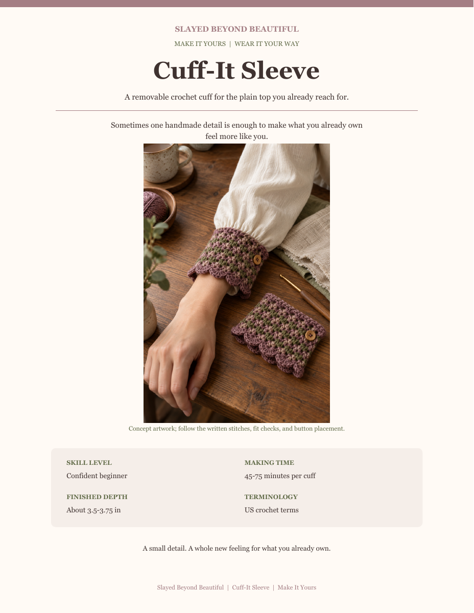 Cuff-It Sleeve — Crochet Sleeve Pattern