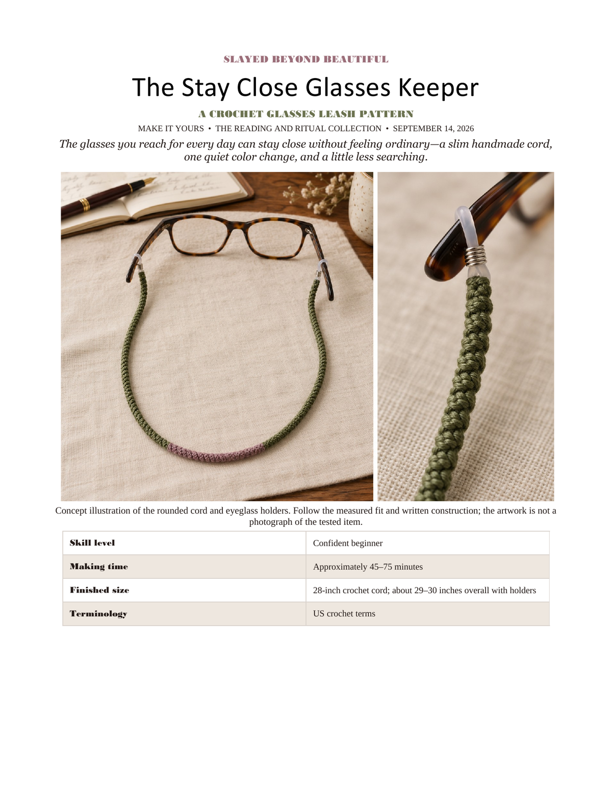 The Stay-Close Glasses Keeper — Crochet Glasses Leash Pattern