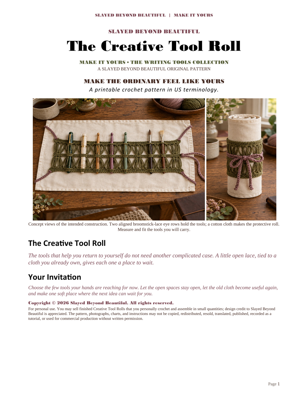 The Creative Tool Roll — Broomstick Crochet Tool Harness Pattern