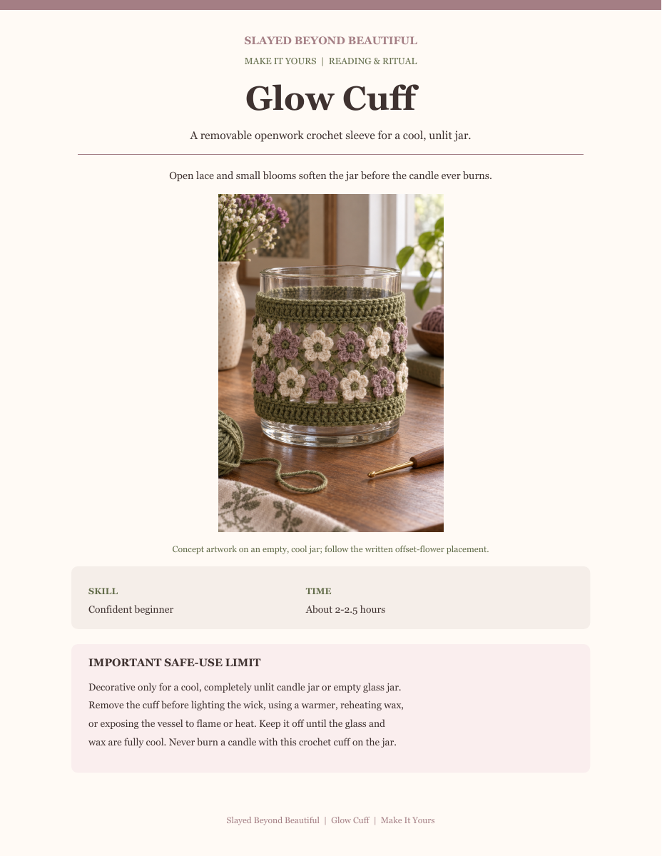 Glow Cuff — Crochet Jar Cozy Pattern