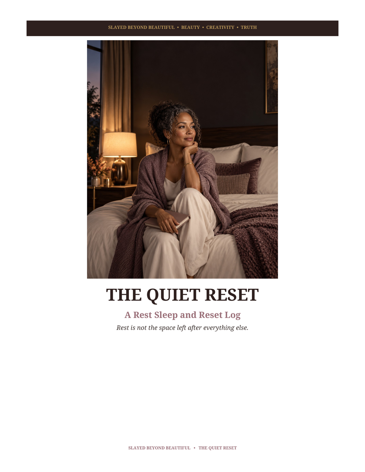 Actual cover of The Quiet Reset | Rest, Sleep and Reset Log PDF