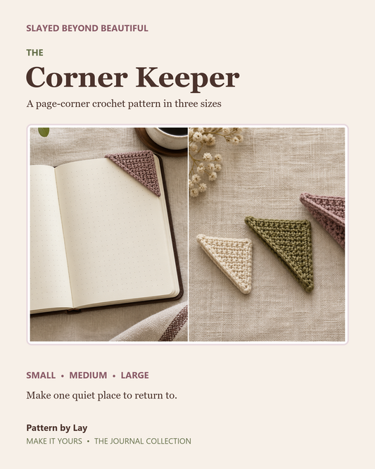 The Corner Keeper — A Crochet Page-Corner Bookmark in Three Sizes