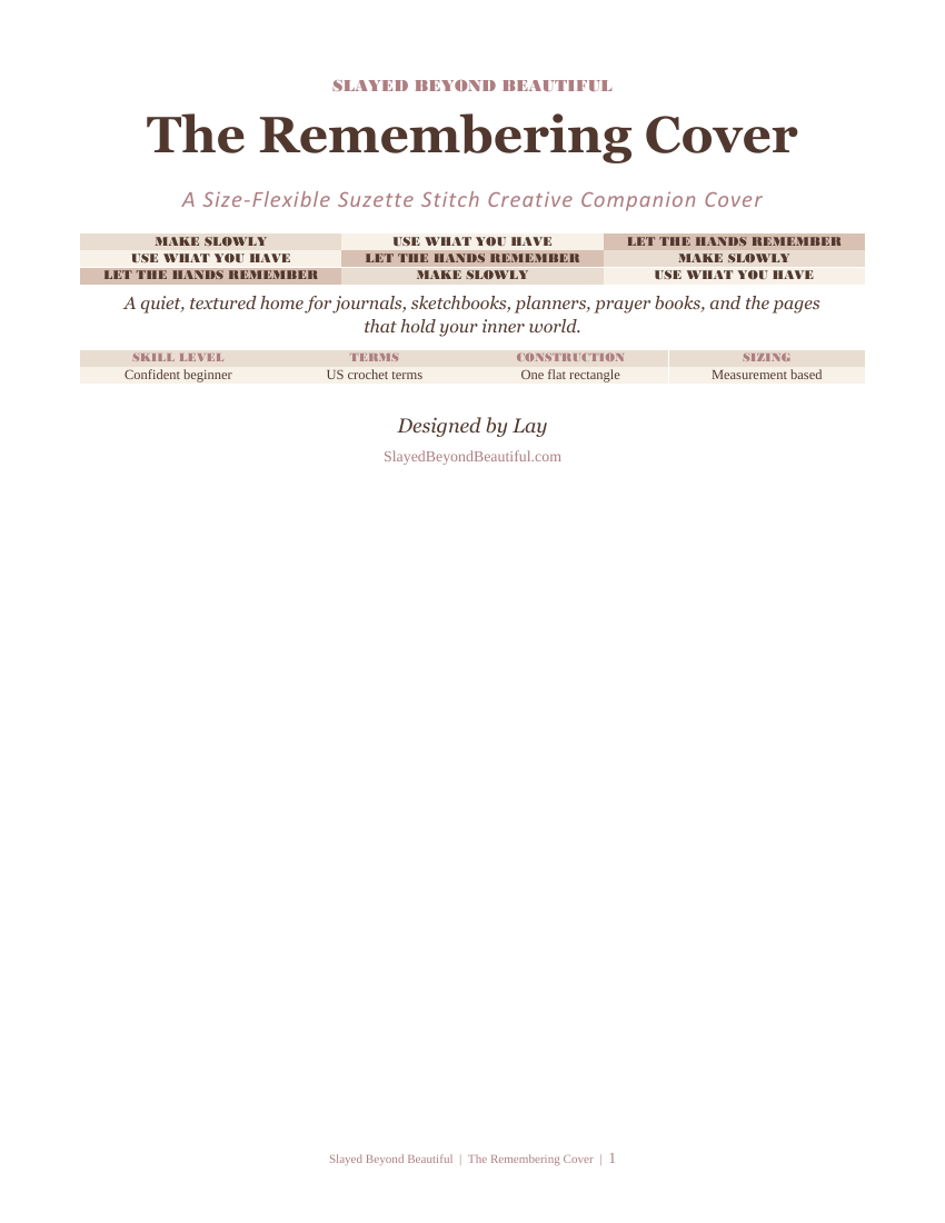 The Remembering Cover™ | Size-Flexible Suzette Stitch Crochet Pattern