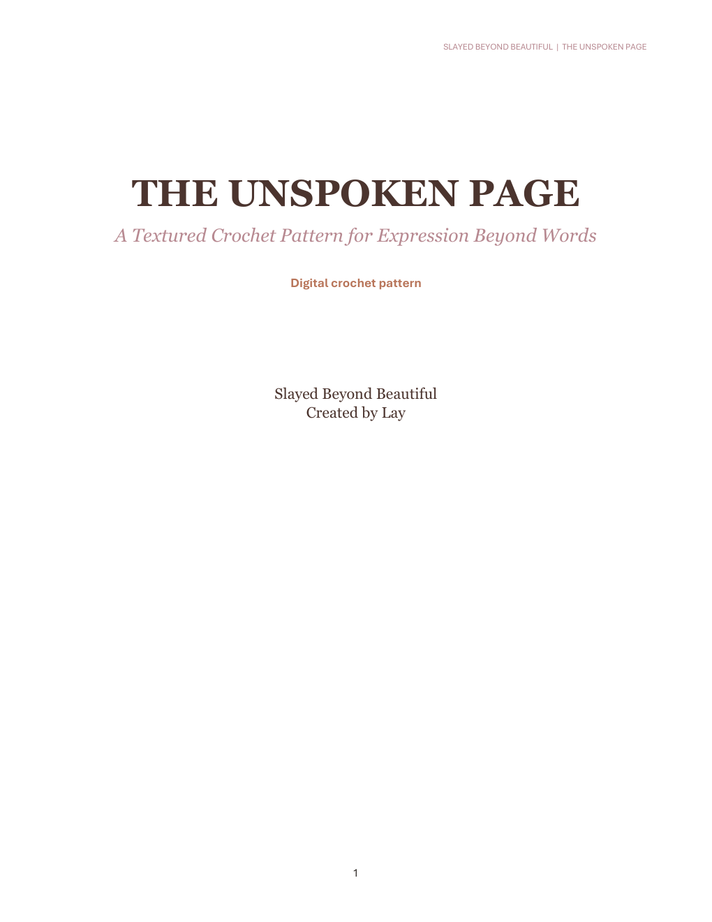 The Unspoken Page — A Textured Crochet Pattern for Expression Beyond Words