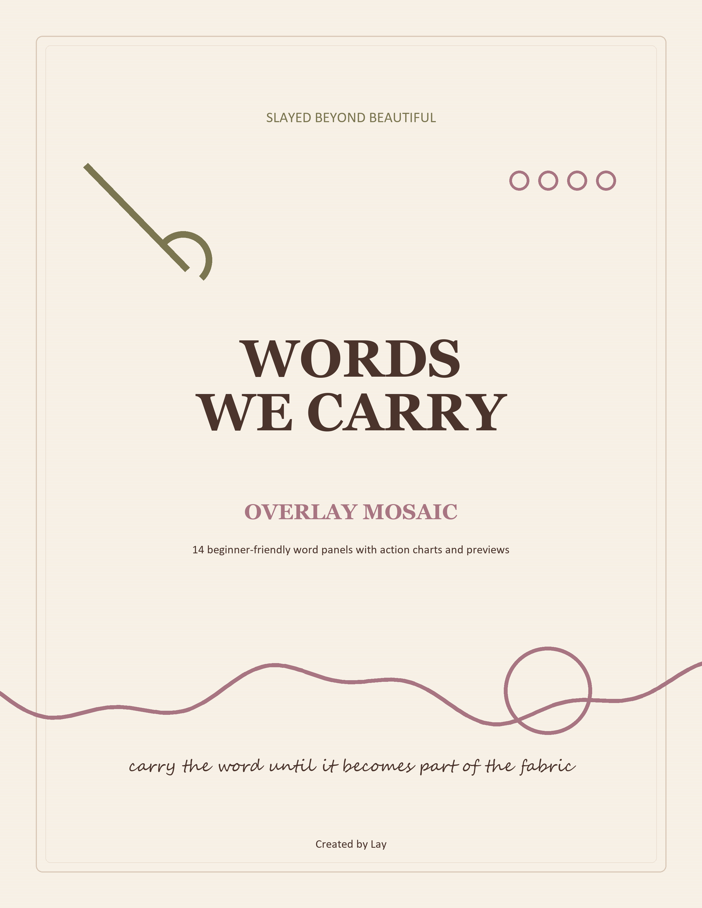 Words We Carry — 14 Beginner Right-Side-Only Overlay Mosaic Crochet Word Panels
