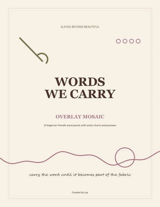 Words We Carry — 14 Beginner Right-Side-Only Overlay Mosaic Crochet Word Panels